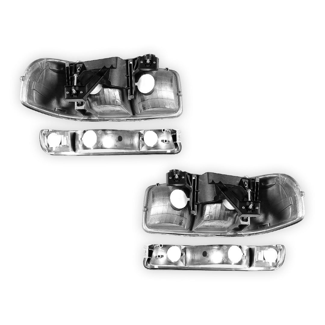 GMC Yukon XL 2500 SLE / SLT (2000 - 2006) Replacement Headlights and Bumper Lights LH + RH