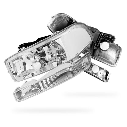 GMC Yukon XL 2500 SLE / SLT (2000 - 2006) Replacement Headlights and Bumper Lights LH + RH