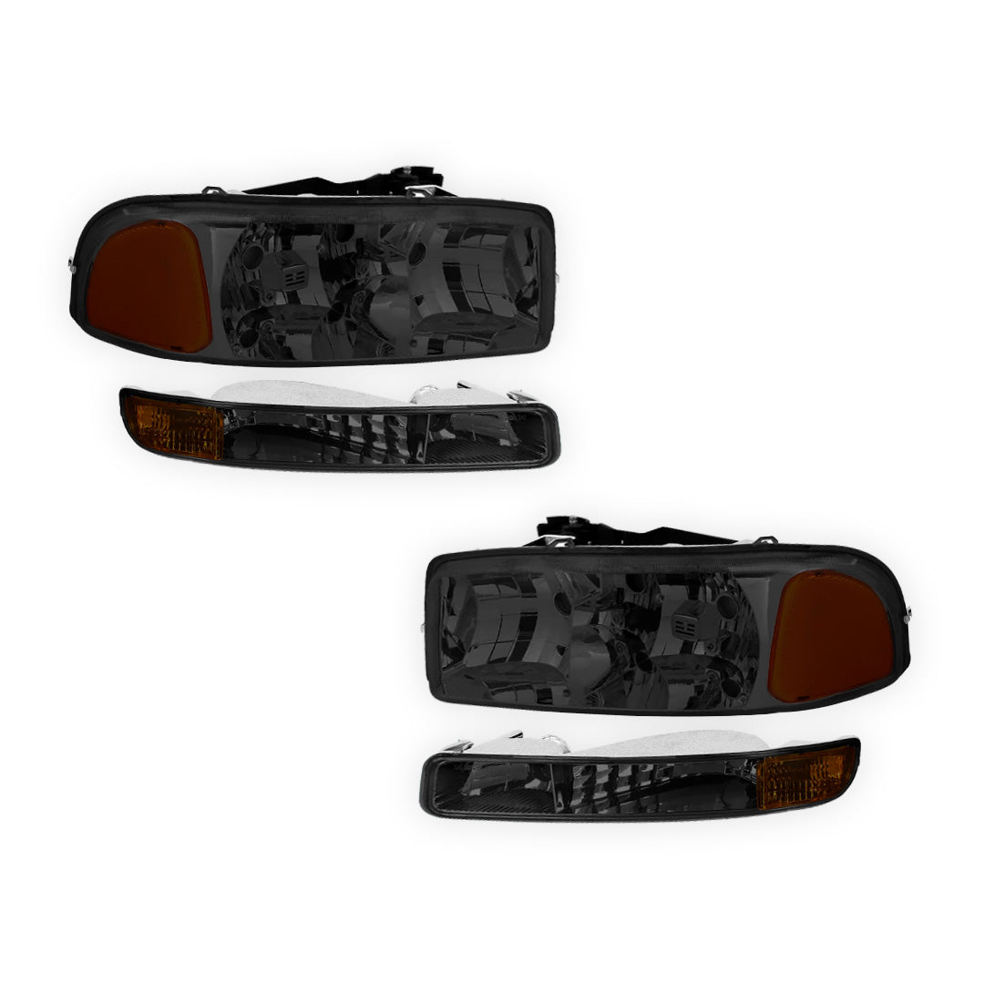 GMC Yukon XL 2500 SLE / SLT (2000 - 2006) Replacement Headlights and Bumper Lights LH + RH