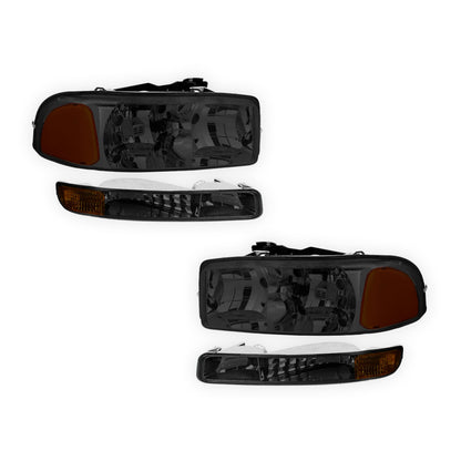 GMC Yukon XL 2500 SLE / SLT (2000 - 2006) Replacement Headlights and Bumper Lights LH + RH