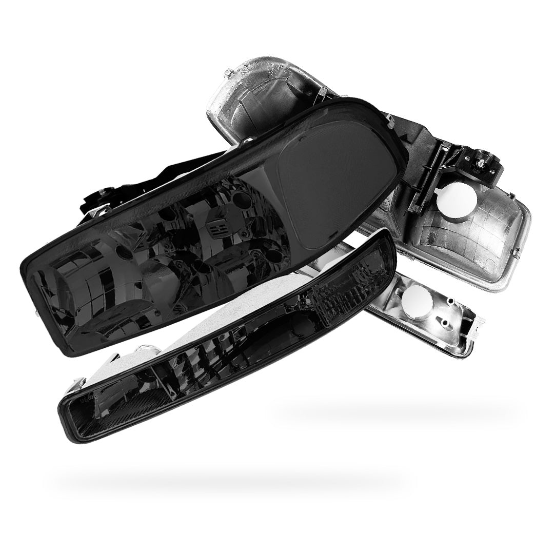 GMC Yukon XL 2500 SLE / SLT (2000 - 2006) Replacement Headlights and Bumper Lights LH + RH