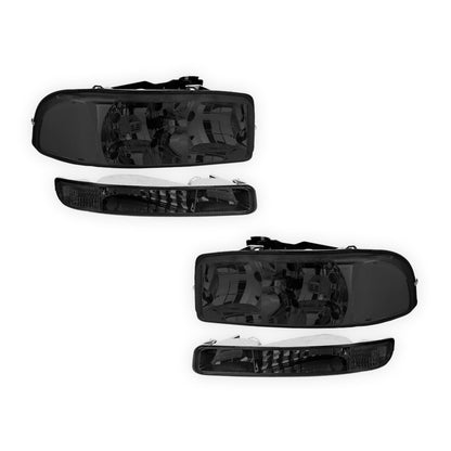 GMC Yukon XL 2500 SLE / SLT (2000 - 2006) Replacement Headlights and Bumper Lights LH + RH
