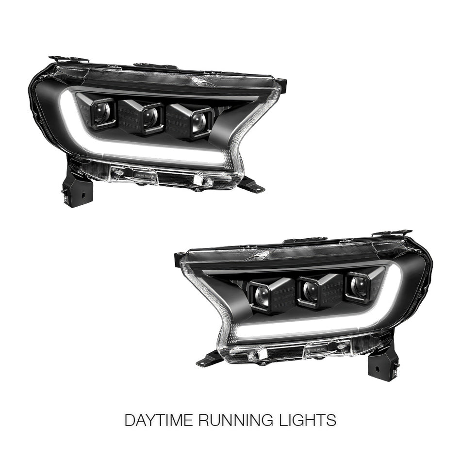 Ford Ranger (2019 - 2023) Sequential Signal LED DRL Projector Headlights LH + RH