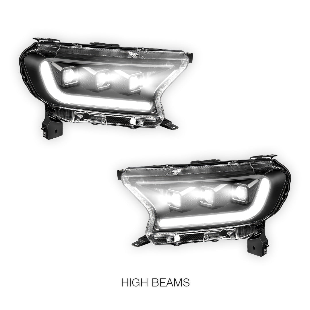 Ford Ranger (2019 - 2023) Sequential Signal LED DRL Projector Headlights LH + RH