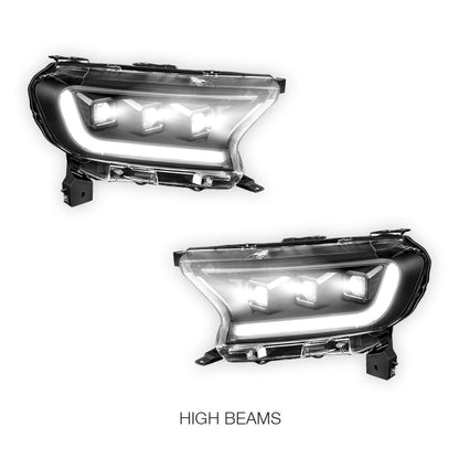 Ford Ranger (2019 - 2023) Sequential Signal LED DRL Projector Headlights LH + RH