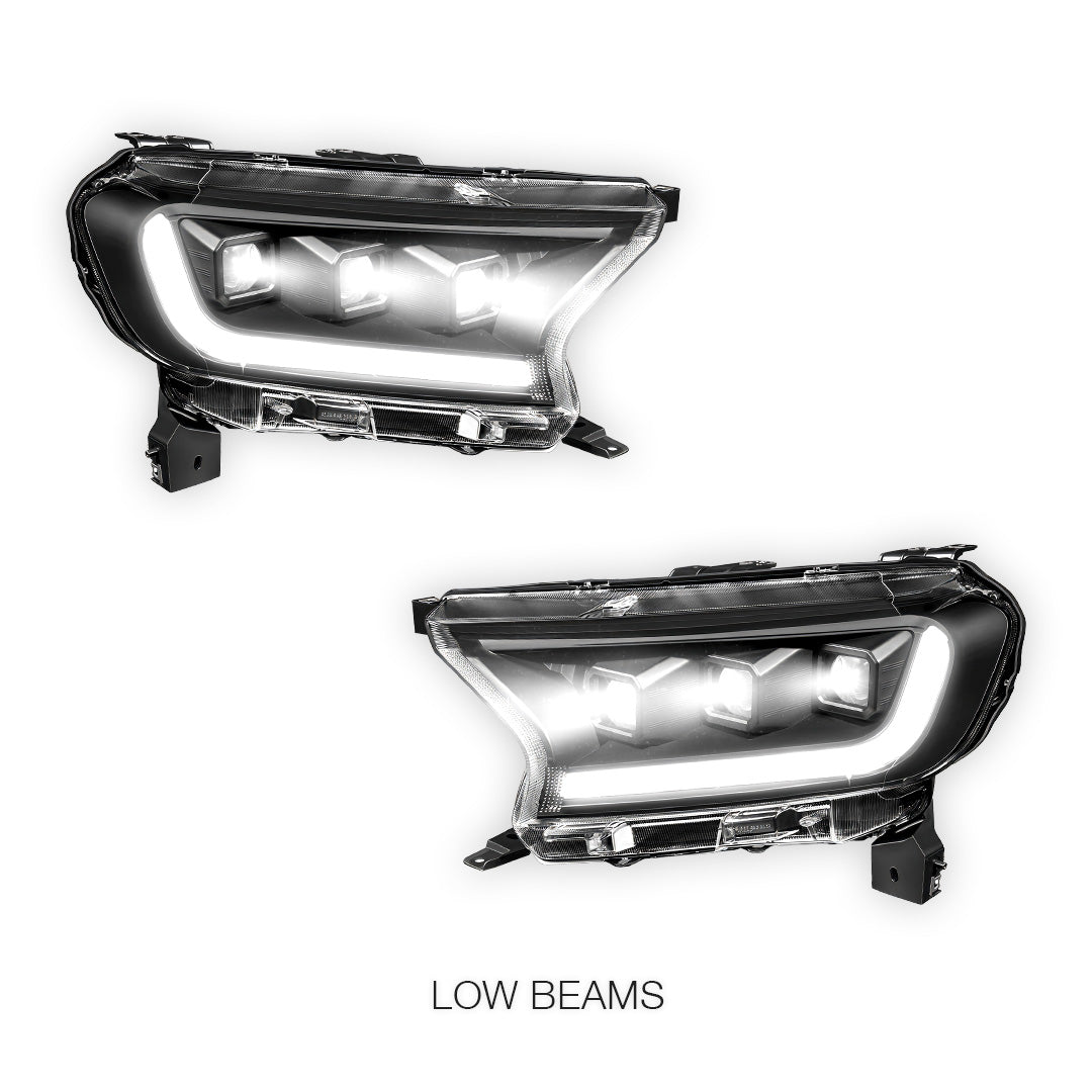 Ford Ranger (2019 - 2023) Sequential Signal LED DRL Projector Headlights LH + RH