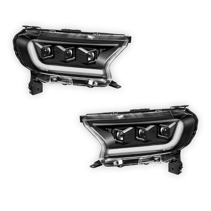 Ford Ranger (2019 - 2023) Sequential Signal LED DRL Projector Headlights LH + RH