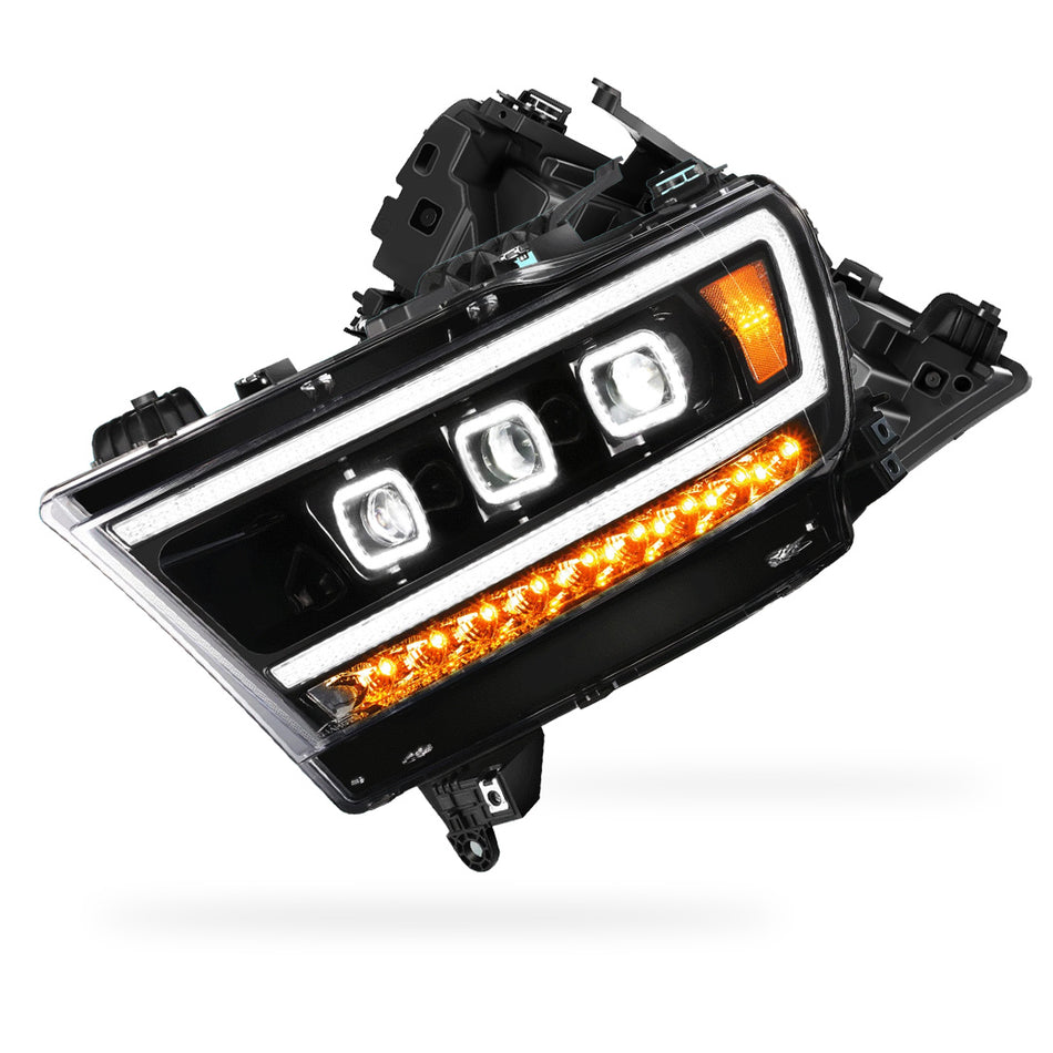 RAM 1500 (2019 - 2024) Full LED DRL Halo Turn Signal Headlights LH + RH