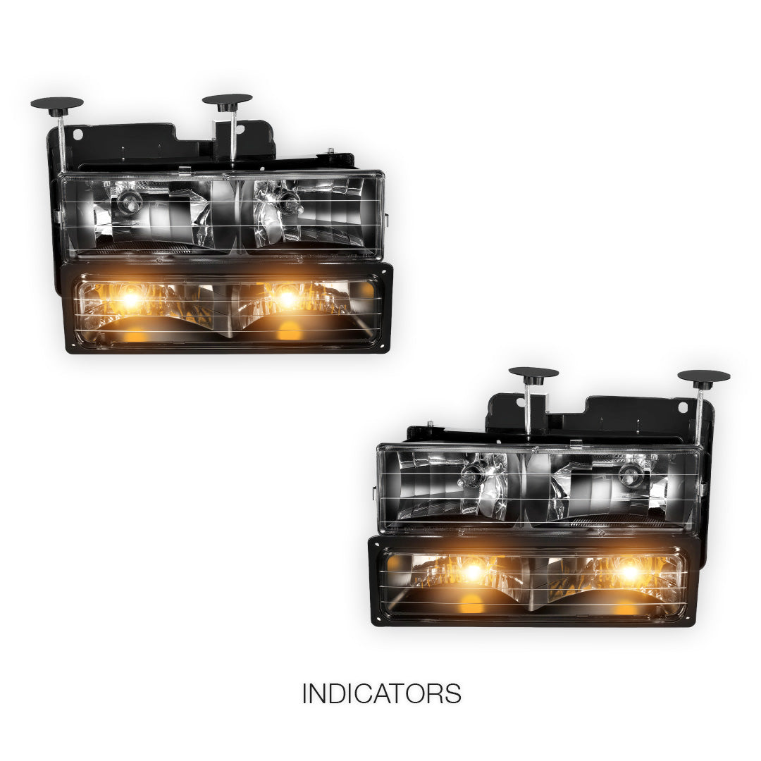 Chevrolet K1500 Suburban LS / LT  (1992 - 1999) Pick-Up Headlights and Bumper Lamp LH + RH