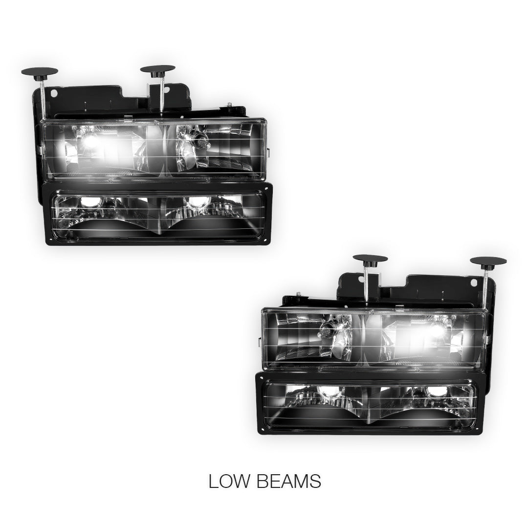Chevrolet K1500 Suburban LS / LT  (1992 - 1999) Pick-Up Headlights and Bumper Lamp LH + RH