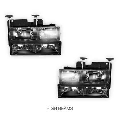 Chevrolet K1500 Suburban LS / LT  (1992 - 1999) Pick-Up Headlights and Bumper Lamp LH + RH