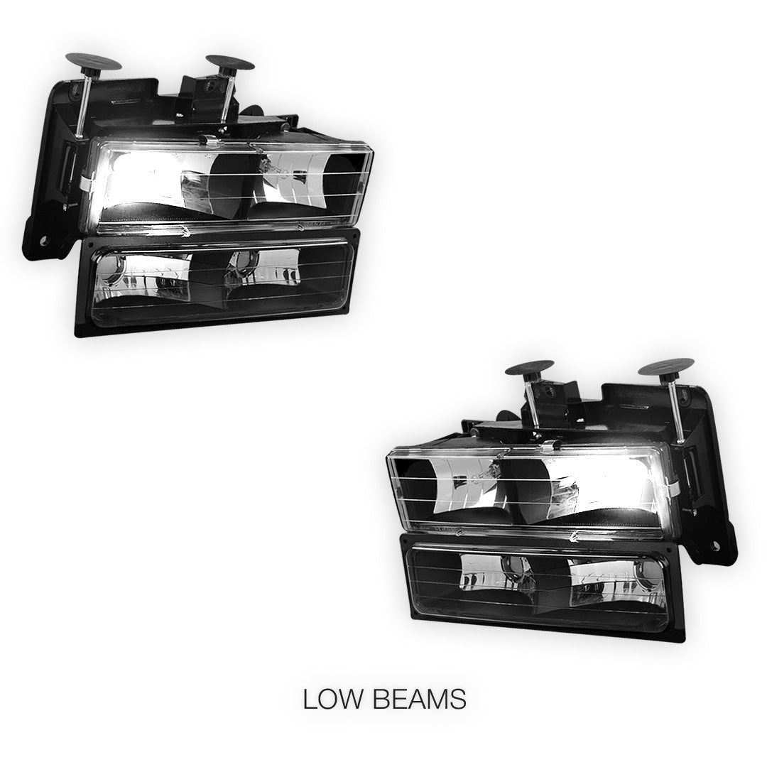 Chevrolet K2500 Suburban LS / LT  (1992 - 1999) Pick-Up Headlights and Bumper Lamp LH + RH