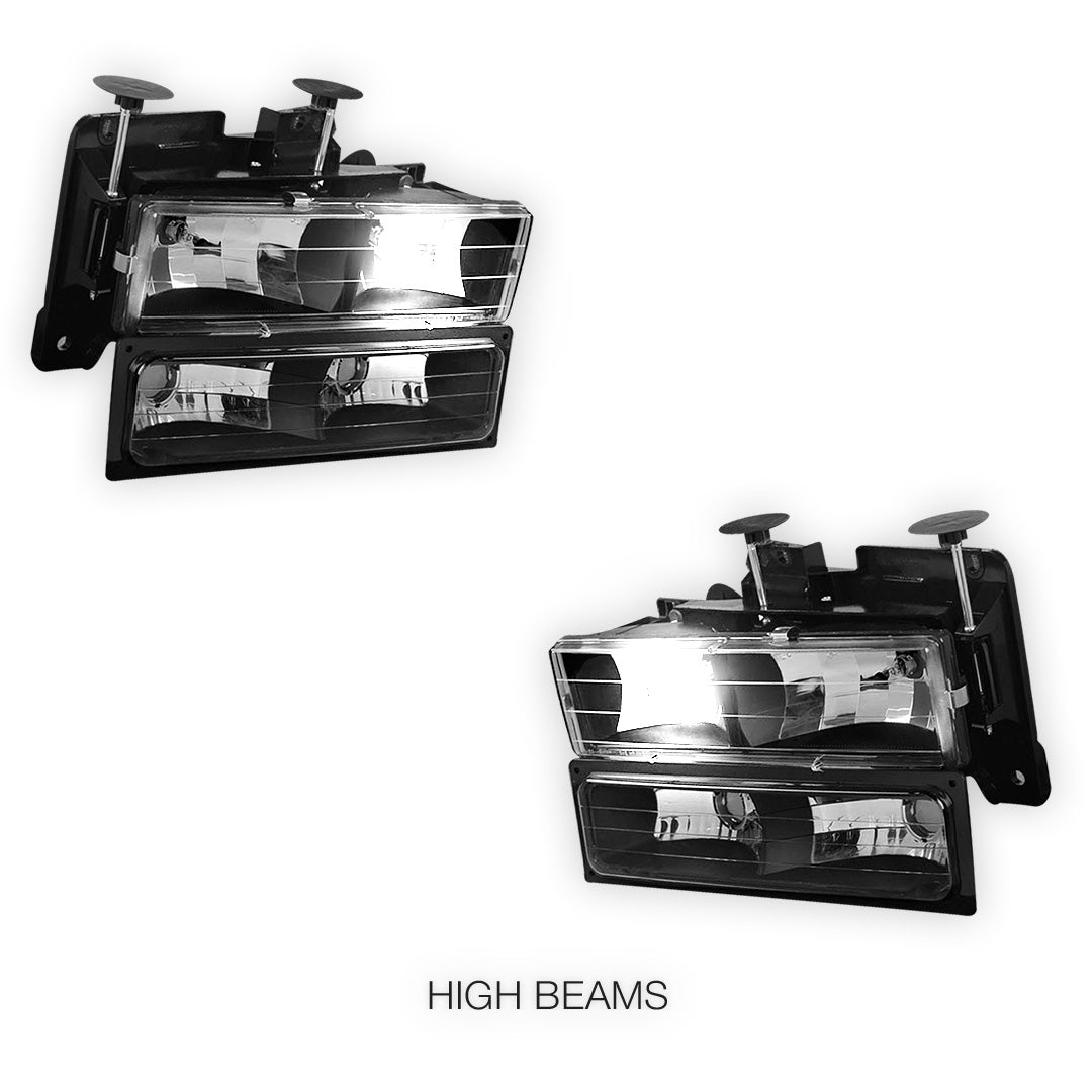 Chevrolet K2500 Suburban LS / LT  (1992 - 1999) Pick-Up Headlights and Bumper Lamp LH + RH