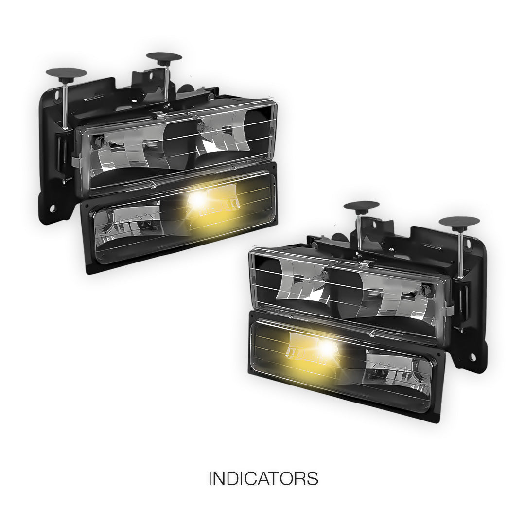 Chevrolet Tahoe LS / LT  (1995 - 1999) Pick-Up Headlights and Bumper Lamp LH + RH