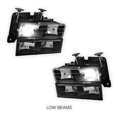 GMC K2500 Suburban SLE / SLT (1992 - 1999) Pick-Up Headlights and Bumper Lamp LH + RH