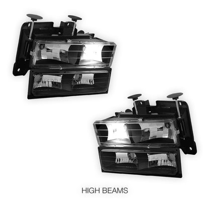 GMC K2500 Suburban SLE / SLT (1992 - 1999) Pick-Up Headlights and Bumper Lamp LH + RH