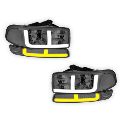 GMC Yukon XL 2500 SLE / SLT (2000 - 2006) F-LED DRL Replacement Headlights LH + RH
