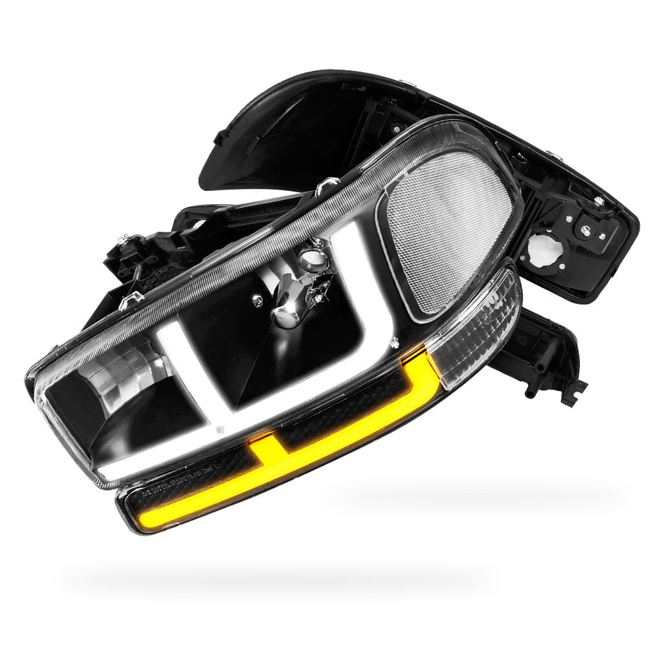 GMC Sierra 2500 HD Classic SLE / SLT / WT (2007) F-LED DRL Replacement Headlights LH + RH