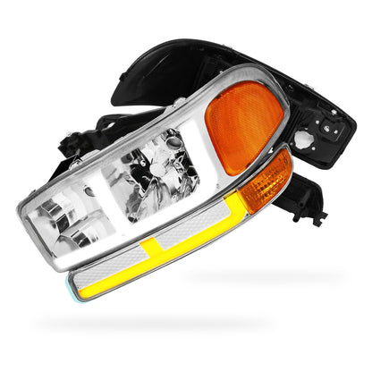 GMC Sierra 2500 HD Classic SLE / SLT / WT (2007) F-LED DRL Replacement Headlights LH + RH