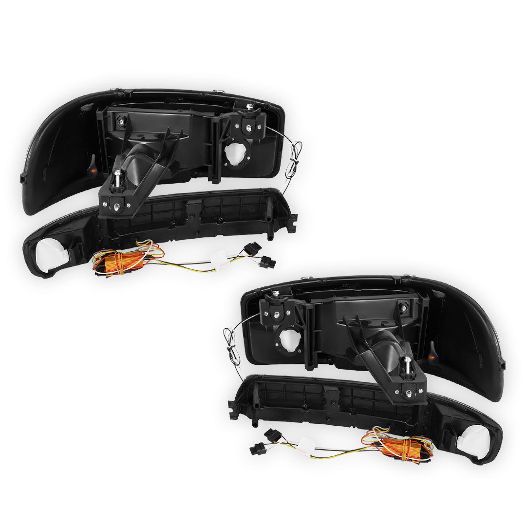 GMC Yukon XL 2500 SLE / SLT (2000 - 2006) L-LED DRL Replacement Headlights LH + RH