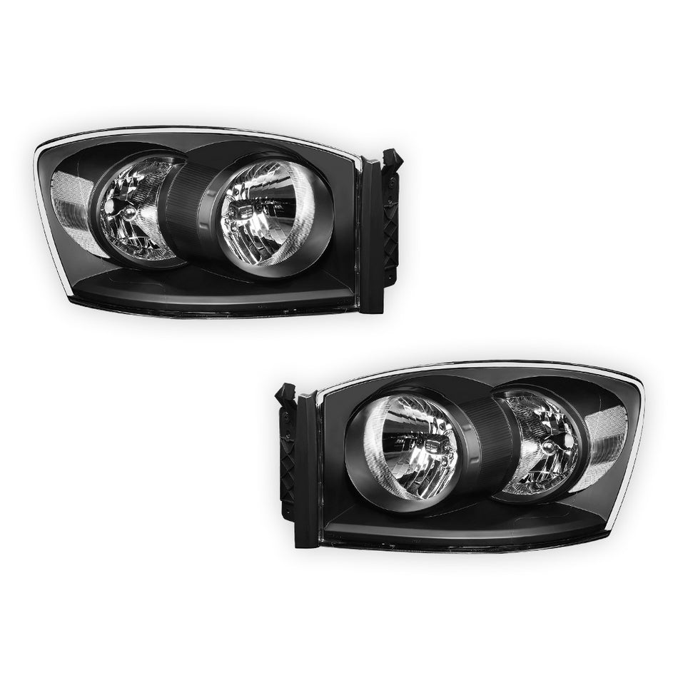 Dodge RAM 2500 (2006 - 2009) Replacement Headlights LH + RH