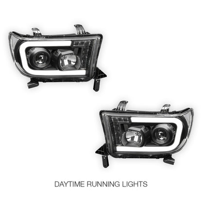 Toyota Tundra (2007 - 2013) LED Turn Signal DRL Tube Projector Headlights LH + RH