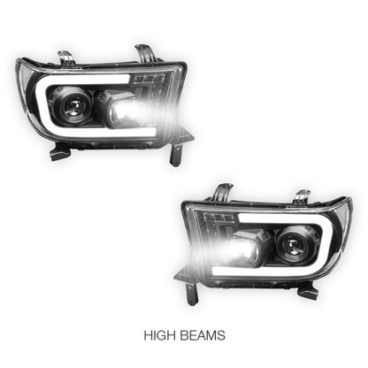 Toyota Tundra (2007 - 2013) LED Turn Signal DRL Tube Projector Headlights LH + RH
