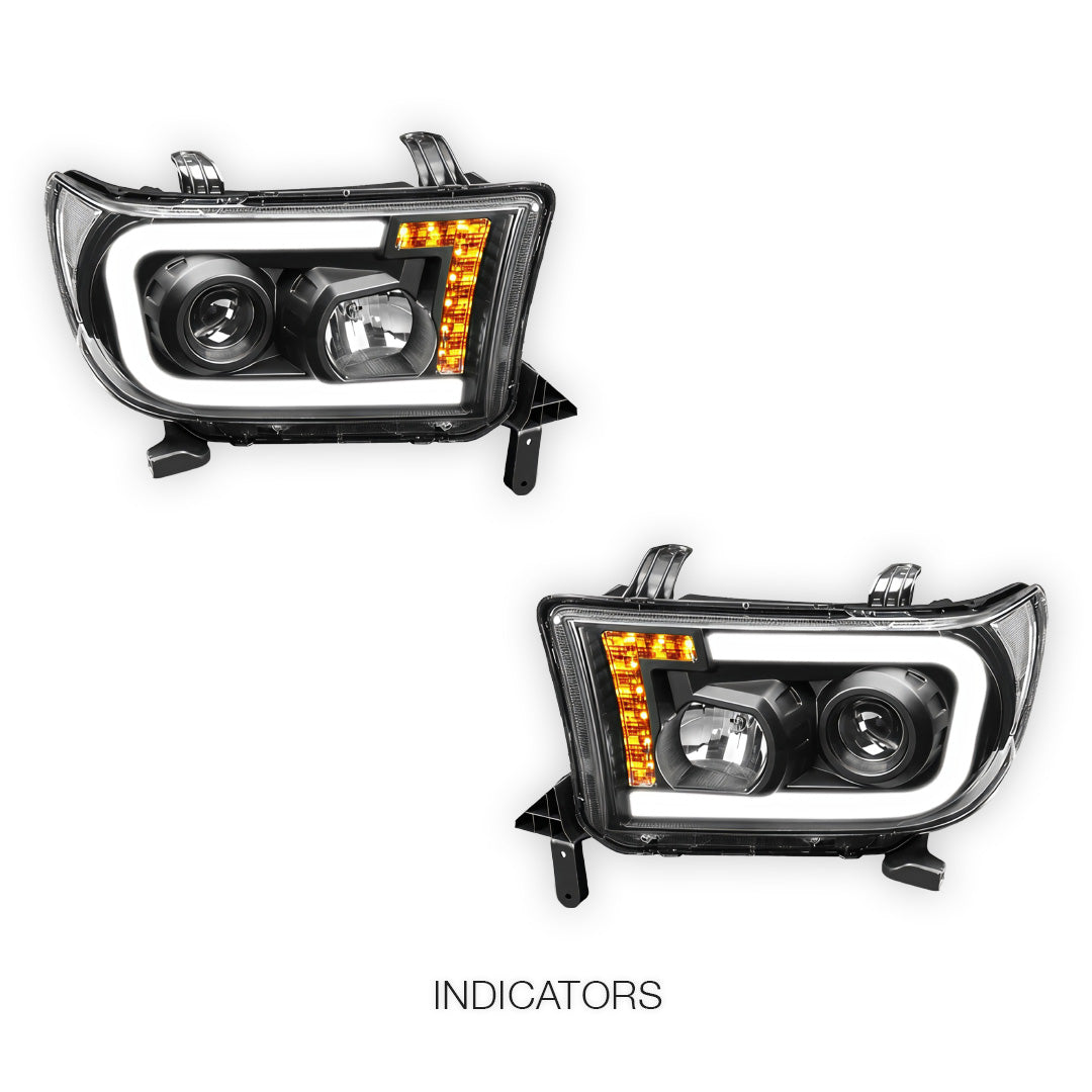 Toyota Tundra (2007 - 2013) LED Turn Signal DRL Tube Projector Headlights LH + RH