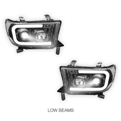 Toyota Tundra (2007 - 2013) LED Turn Signal DRL Tube Projector Headlights LH + RH