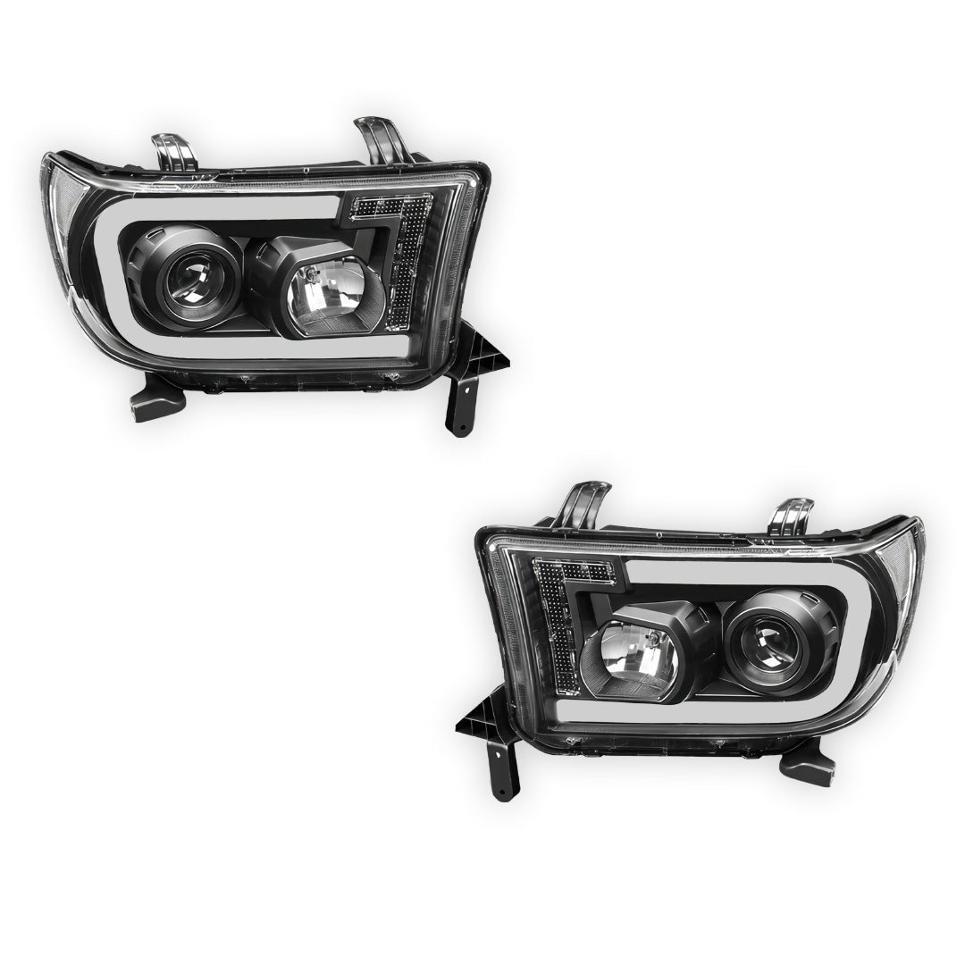Toyota Tundra (2007 - 2013) LED Turn Signal DRL Tube Projector Headlights LH + RH