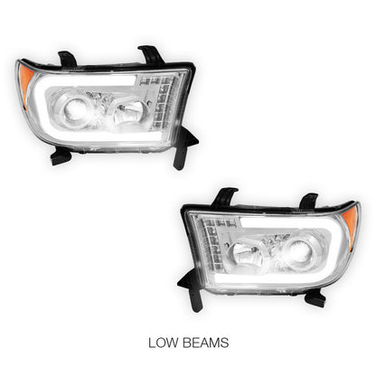 Toyota Tundra (2007 - 2013) LED Turn Signal DRL Tube Projector Headlights LH + RH