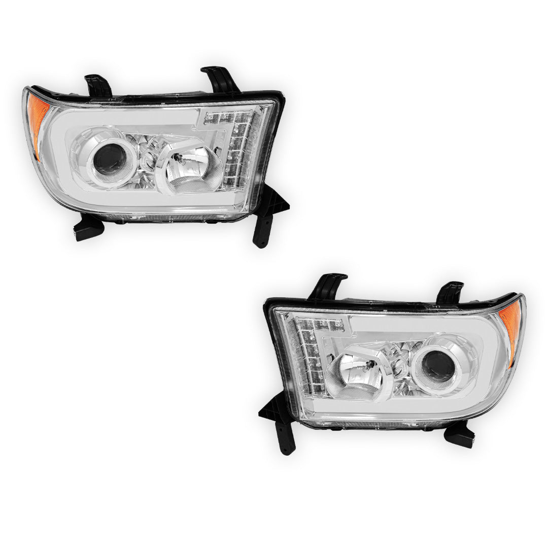 Toyota Tundra (2007 - 2013) LED Turn Signal DRL Tube Projector Headlights LH + RH
