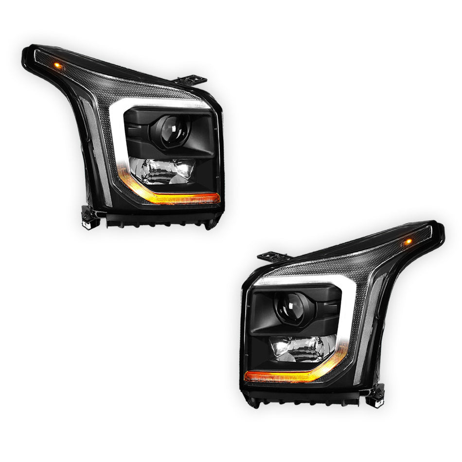 GMC Yukon XL Denali / SLE / SLT (2015 - 2020) LED DRL Replacement Projector Headlights LH + RH