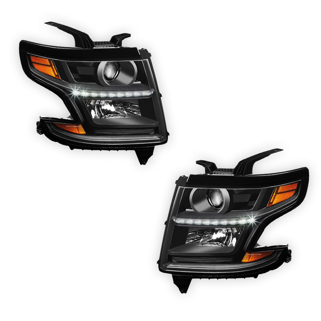 Chevrolet Tahoe LS / LT / Premier (2015 - 2020) LED DRL Replacement Projector Headlights LH + RH