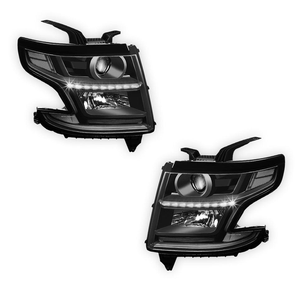 Chevrolet Suburban LS / LT / Premier (2015 - 2020) LED DRL Replacement Projector Headlights LH + RH