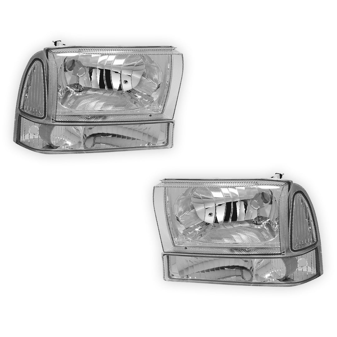 Ford F-250 Super Duty (1999 - 2004) Replacement Headlights and Bumper Lights LH + RH