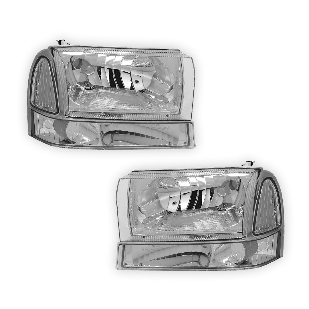 Ford F-350 Super Duty (1999 - 2004) Replacement Headlights and Bumper Lights LH + RH