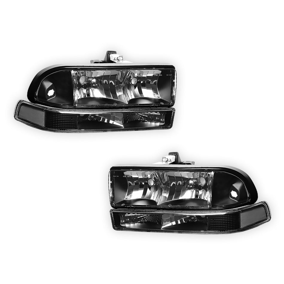 Chevrolet S10 LS / LT / ZR2 (1998 - 2004) Replacement Headlights and Bumper Lights LH + RH