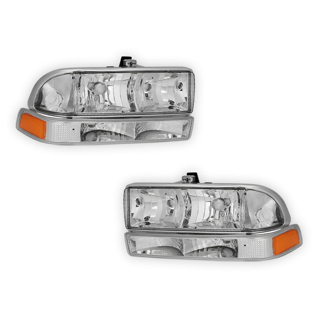 Chevrolet S10 LS / LT / ZR2 (1998 - 2004) Replacement Headlights and Bumper Lights LH + RH