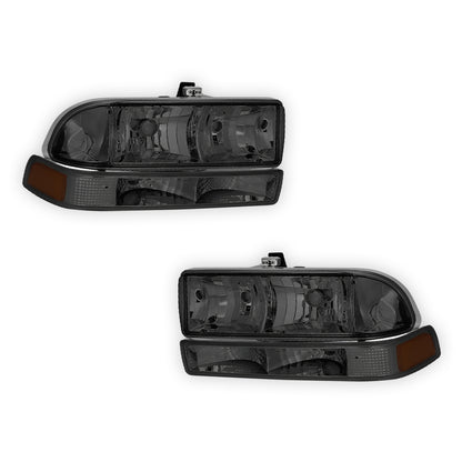 Chevrolet S10 LS / LT / ZR2 (1998 - 2004) Replacement Headlights and Bumper Lights LH + RH