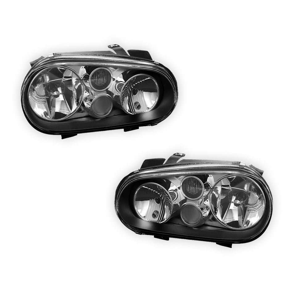 Volkswagen Golf (1999 - 2006) Replacement Headlights with Projector Fog Lamp LH + RH