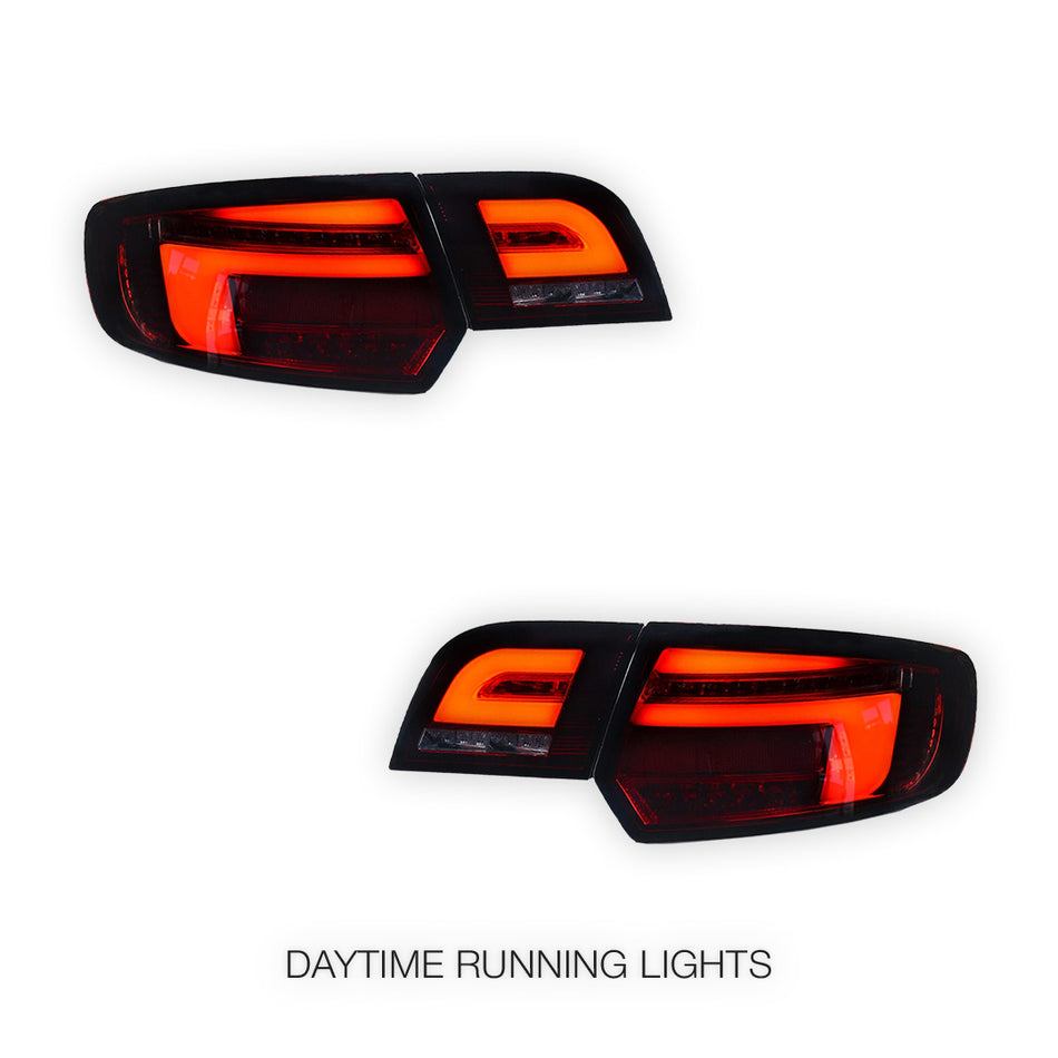 Audi A3 8P (2009 - 2013) Smoke Red Sequential Full 3D LED Stripe Tail Lights LH + RH