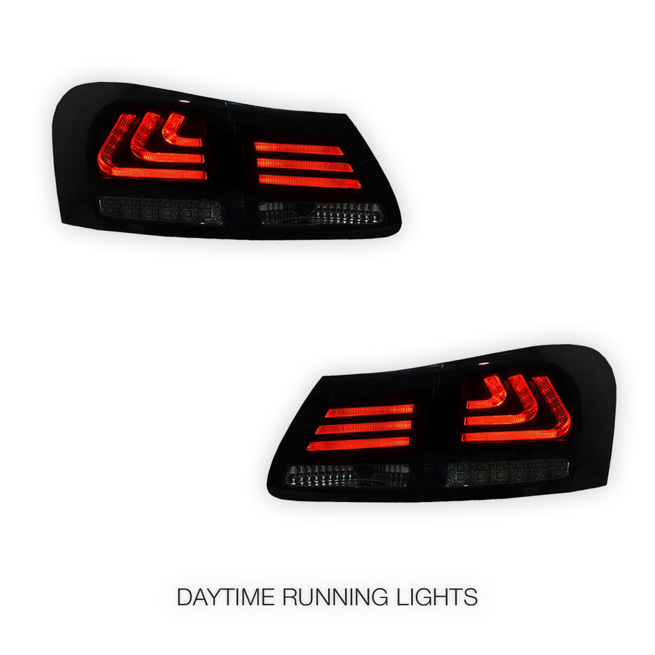 Lexus GS S190 (2005 - 2010) Smoked Red Sequential 3D LED Stripe Bar Tail Lights LH + RH