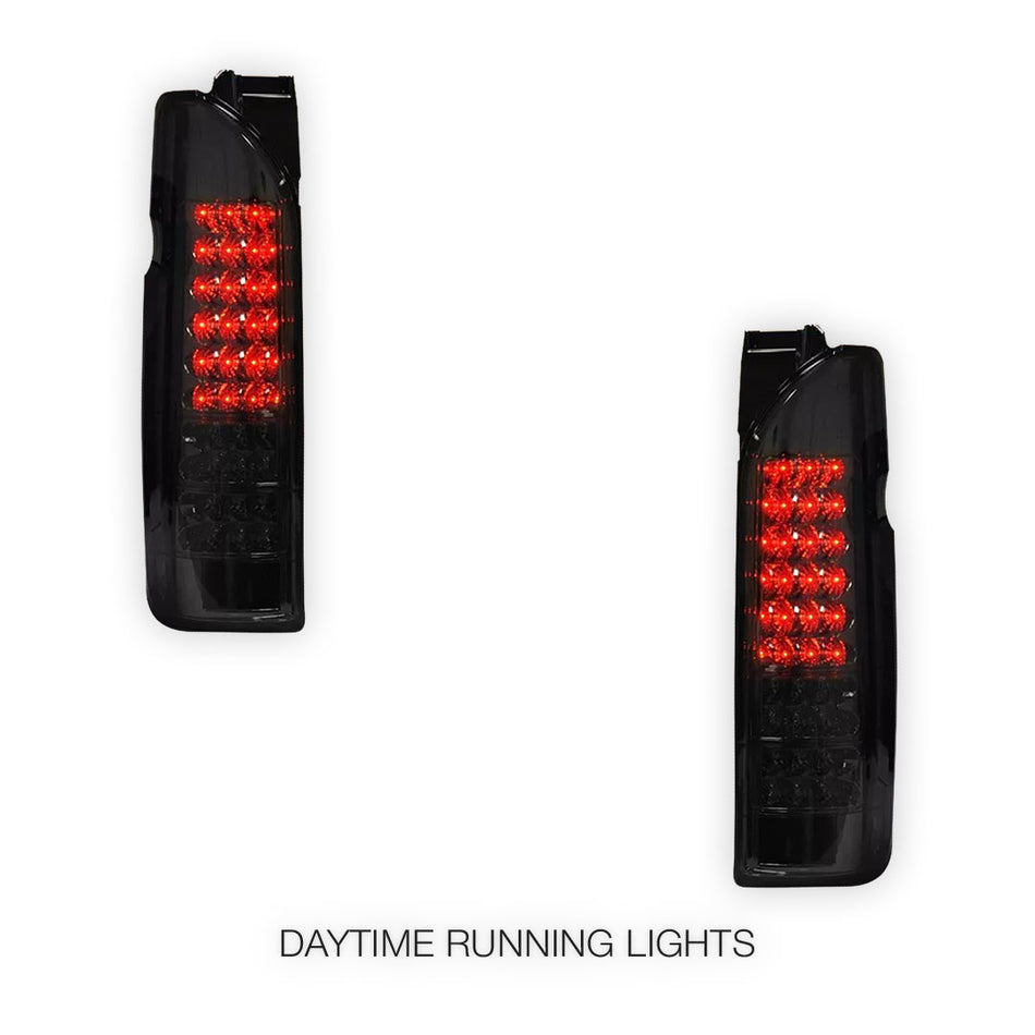 Toyota HiAce H200 (2005 - 2018) Smoked Black LED Tail Lights LH + RH