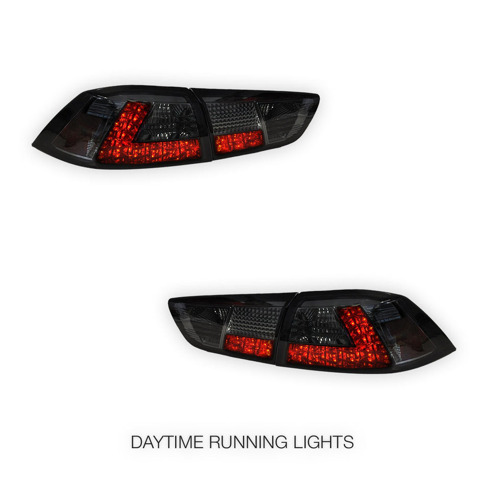 Mitsubishi Lancer CJ / CF (2007 - 2018) Smoked LED Tail Lights LH + RH
