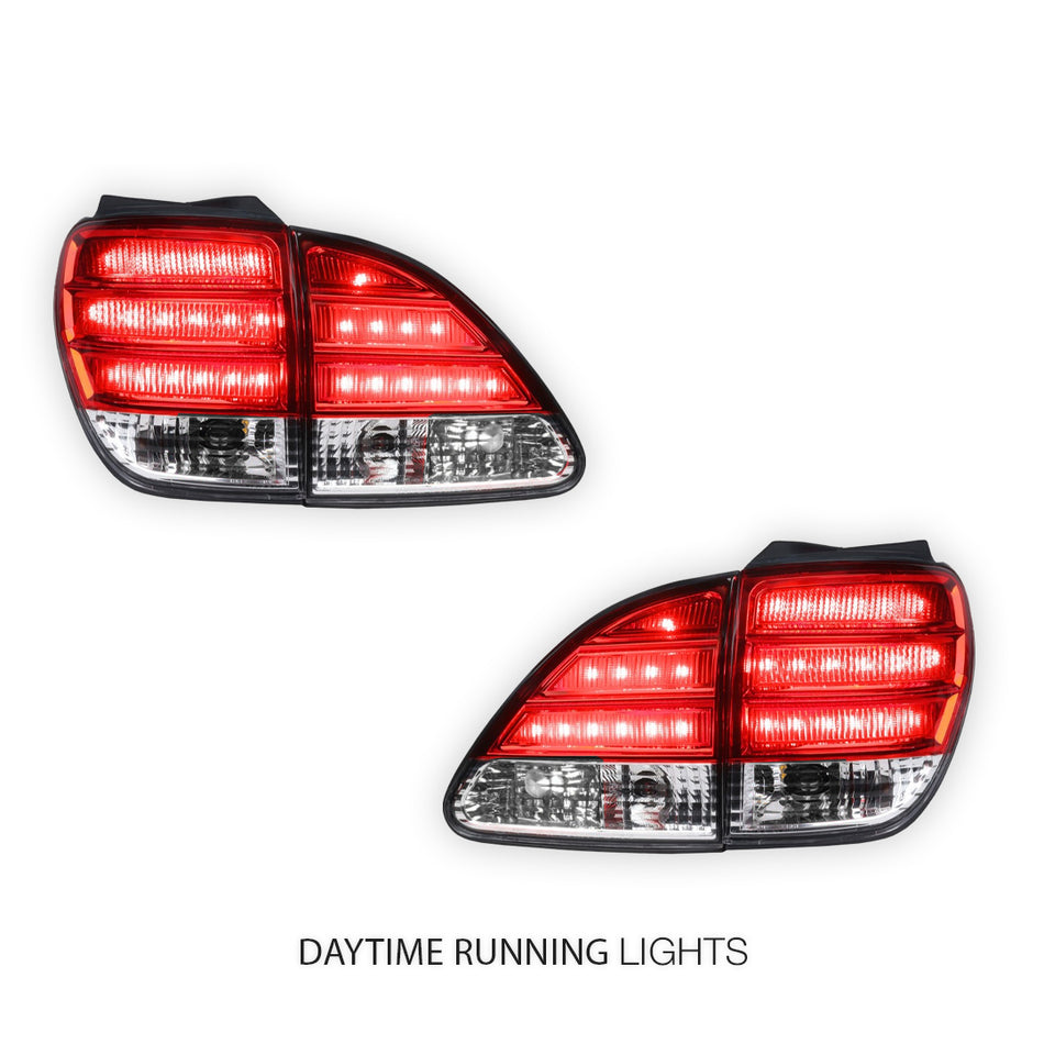 Lexus RX GSU / MCU / MHU (1999 - 2003) Clear Red LED Tail Lights with Garnish LH + RH
