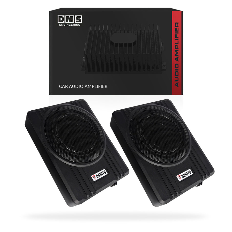 10" & 8" Car Amplifier Active Subwoofer Under Seat Bass Speakers