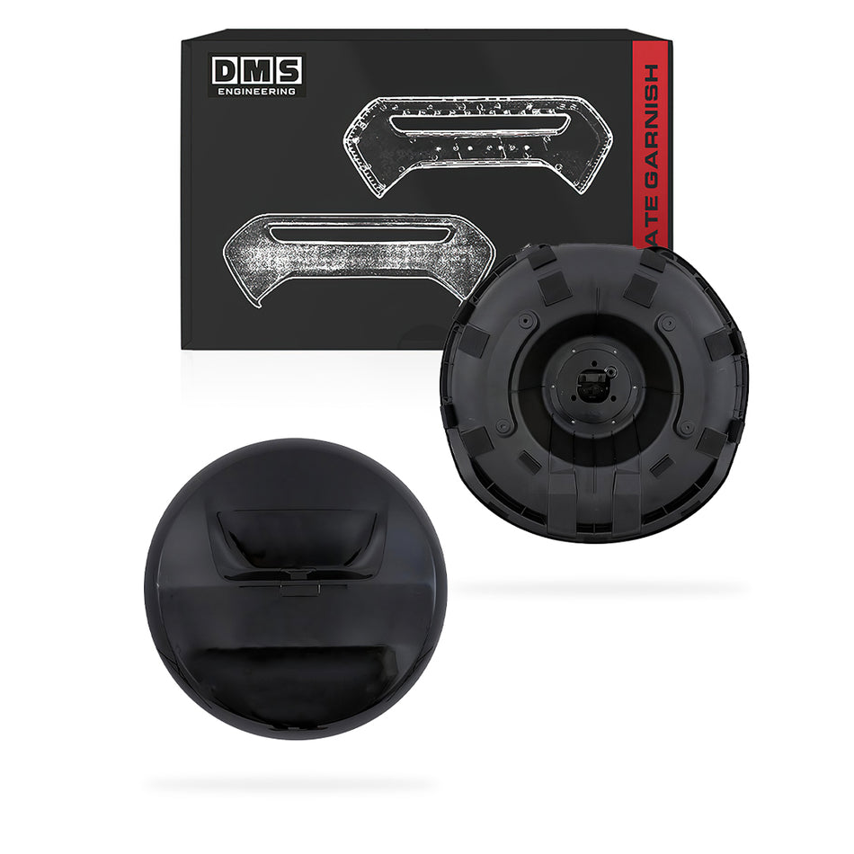 Toyota LandCruiser Prado 150 Series (2009 - 2023) Black Inner and Outer Tailgate Spare Wheel Garnish with Bracket Assembly