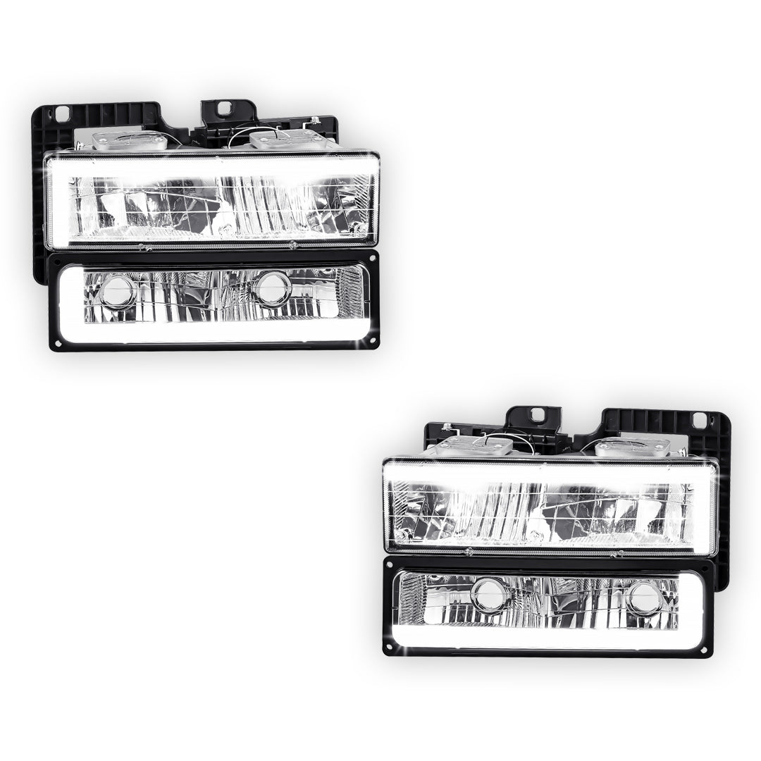 Chevrolet K3500 Cheyenne / Scottsdale / Silverado (1988 - 2000) C-LED DRL Replacement Headlights LH + RH