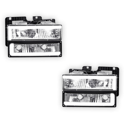 Chevrolet K3500 Cheyenne / Scottsdale / Silverado (1988 - 2000) C-LED DRL Replacement Headlights LH + RH
